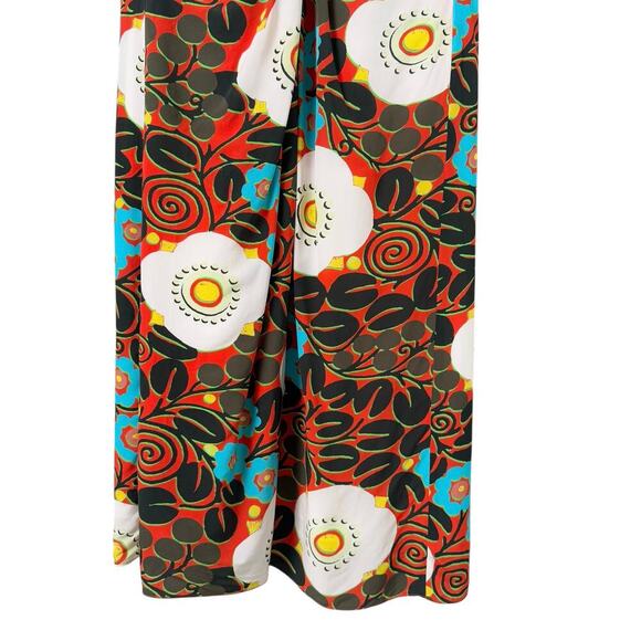NWT‎ Rhode Maci Floral Print Midi Dress Orange Black Cream Blue, Size 0 - Picture 9 of 13